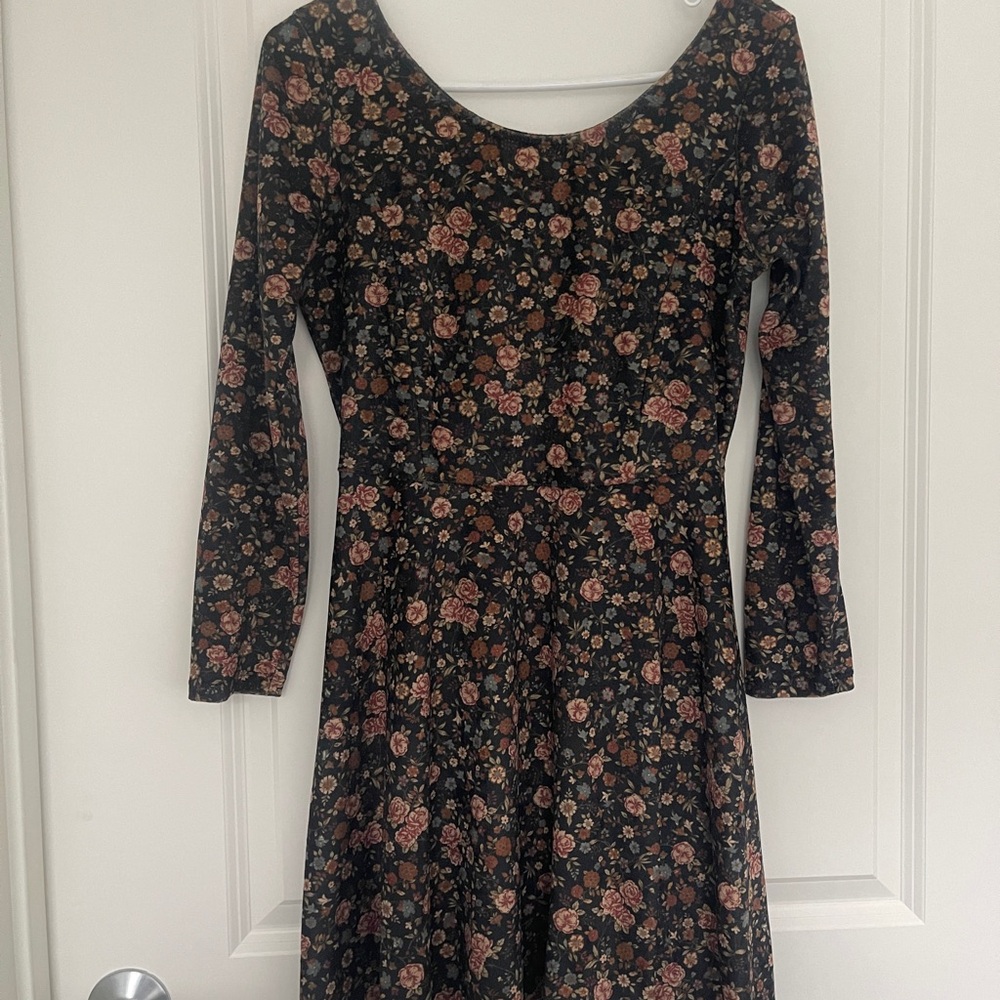 Springfield Floral Black Dress Medium